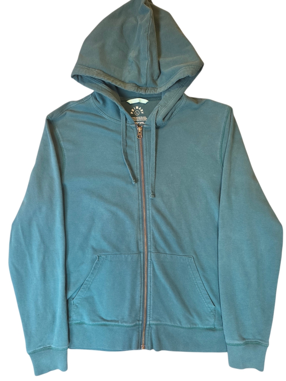 Primary Large Teal Zip-Up Hoodie Activewear Athleisure Sporty Gorpcore Casual